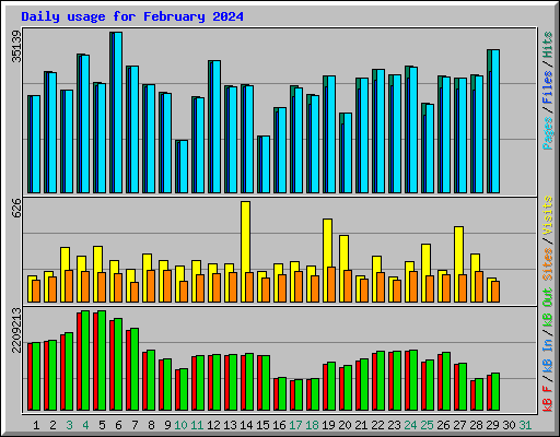 Daily usage for February 2024