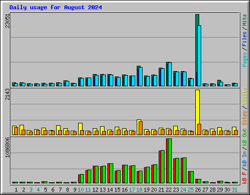 Daily usage for August 2024