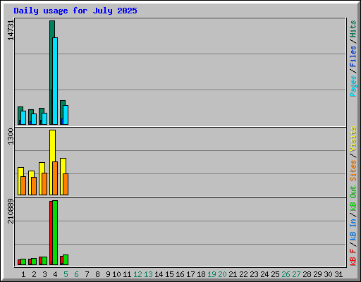 Daily usage for July 2025